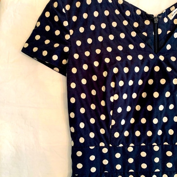 Banana Republic Dresses & Skirts - POLKA DOT FITTED NAVY DRESS BANANA REPUBLIC 2